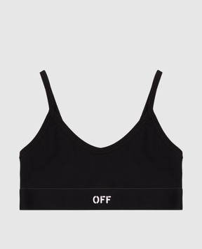 Off-White Черный браслет в рубчик с логотипом OWUB001S25JER001
