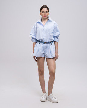Alexander Wang Голубые шорты в полоску 4WC2254840