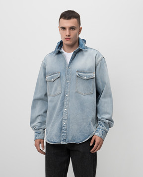 Vetements Голубая джинсовая рубашка двойной конструкции UA65SH810N