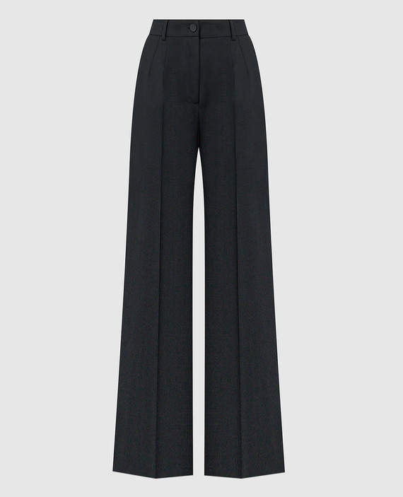 Black classic pants made of wool