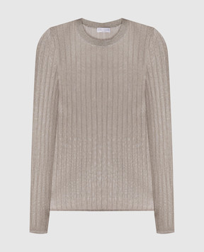Brunello Cucinelli Сірий джемпер з люрексом MMF849900