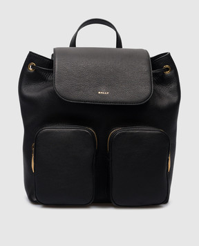 Bally Чорний шкіряний рюкзак з логотипом WAK00OVT607