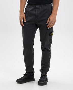 Stone Island Сірі джогери-карго з патчем логотипа K2S153100033S00L1