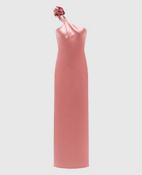 Magda Butrym Розовое платье из шелка с цветочной аппликацией DRESS08155424