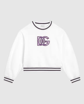 Dolce&Gabbana Дитячий білий світшот з логотипом DG L5JWBZG7PED812+