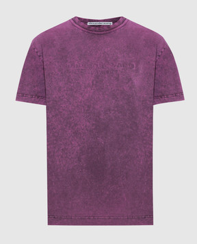 Alexander Wang Фіолетова футболка Acid Wash з фактурним логотипом UCC1241697