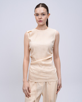 PROENZA SCHOULER Жовтий топ Anoushka з льоном WL2524580AC154