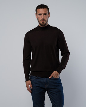 Stefano Ricci Коричневий джемпер з кашеміру і шовку K606125L10F24302
