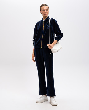 Twinset Синие спортивные брюки с вышивкой логотипа 242LL2PFF