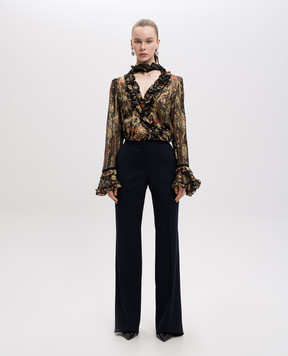 Roberto Cavalli Сині штани з вовни DQT201GA058