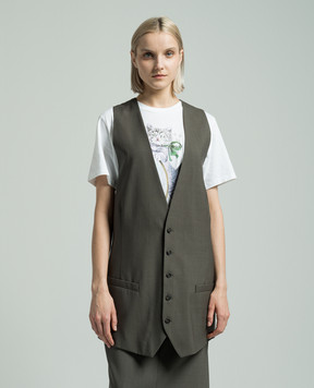 Maison Margiela MM6 Серый жилет из шерсти S62FB0063M35080
