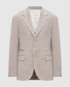 Brunello Cucinelli Сірий піджак з льону MB4307BTD