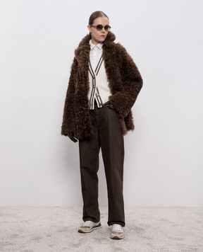 Brunello Cucinelli Коричневі джинси з люрексом MA176P4020