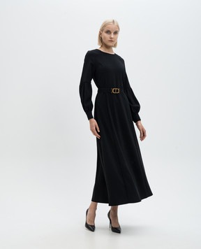 Twinset Чорна сукня з поясом 242TP208A