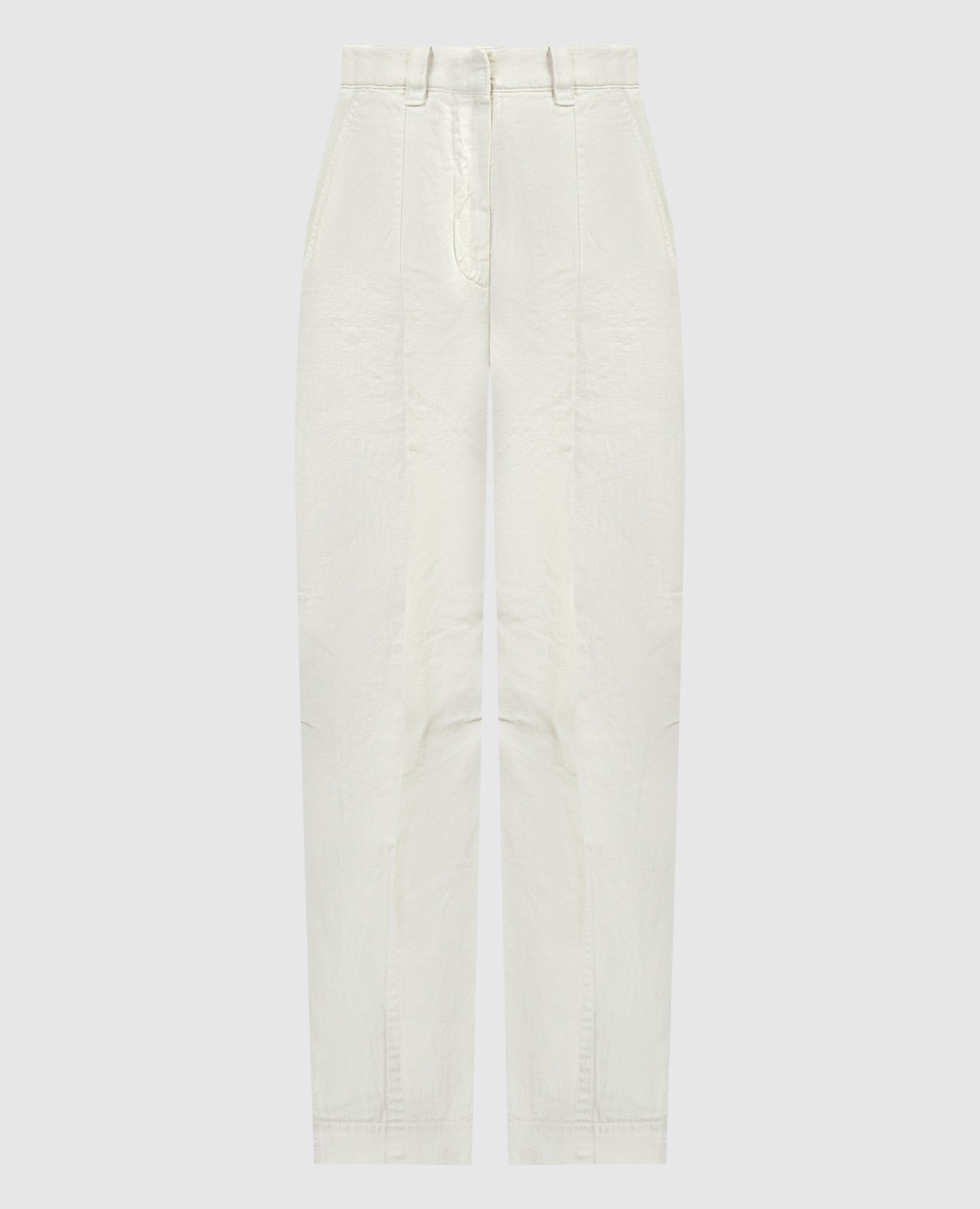 Белые брюки с логотипом патча.