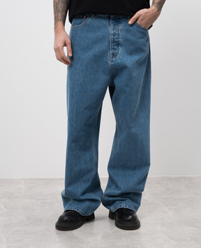 Vetements Синие джинсы с логотип патч UA66PA540Nm