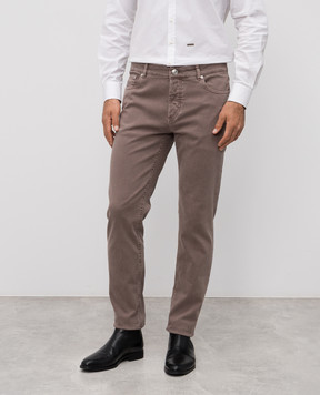 Brunello Cucinelli Коричневые джинсы с логотипом M277UD3210