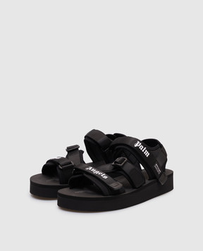 Palm Angels Черные сандалии из Suicoke с логотипом PMIH017S25FAB001