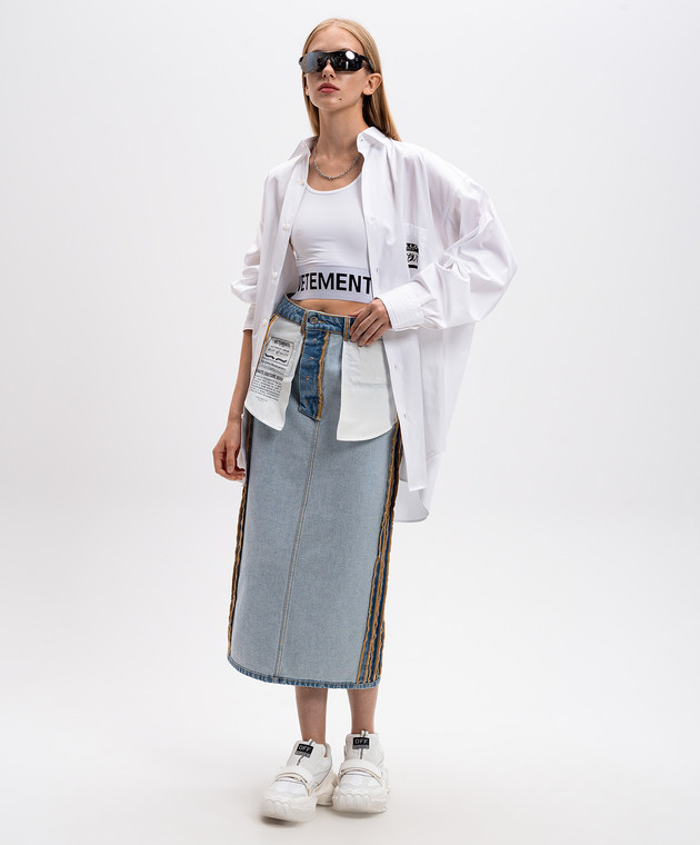 Vetements Біла сорочка з принтом логотипа UA65SH560Ww зображення 2
