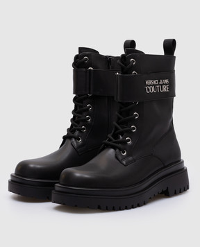 Versace Jeans Couture Черные ботинки с металлическим логотипом 77VA3S6471570