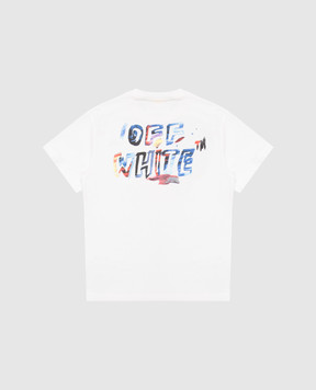 Off-White Дитяча біла футболка з логотипом OBAA002S25JER00C