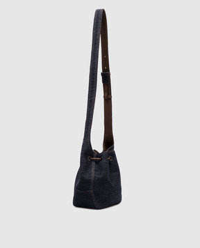 Brunello Cucinelli Синя сумка бакет-бег Duo MB25D2678