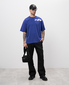 Off-White Фіолетова футболка з принтом логотипа OMAA120S25JER00B