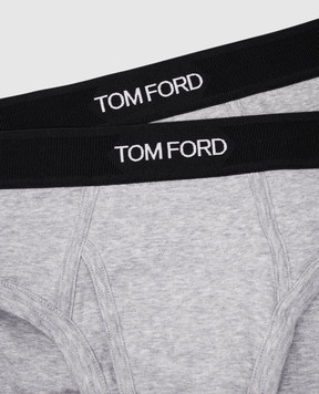 Tom Ford Набор серых трусов-брифов с логотипом. T4XC11040
