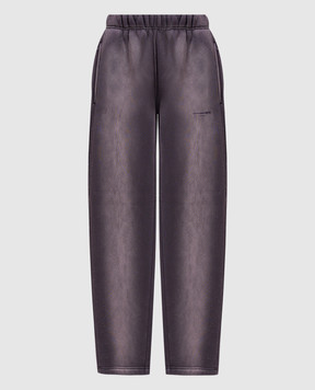 Alexander Wang Фиолетовые спортивные штаны с кристаллами с логотипом. UCC1254109