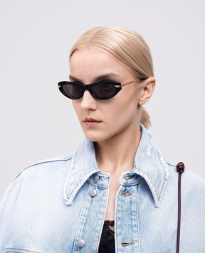 Bottega Veneta Чорні сонцезахисні окуляри Cat Eye 832788V2Q30