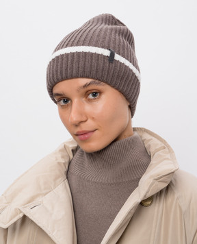 Brunello Cucinelli Коричнева шапка з кашеміру M12504979