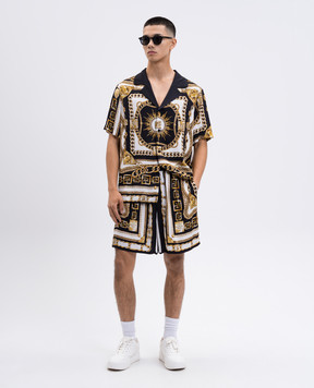 Balmain Чорні шорти в принт FH1PA145VI41