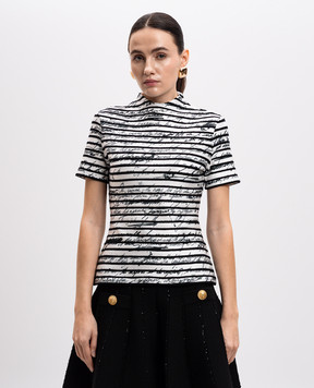 Balmain Белый топ в принт Love Letter EF1ALA55JK05