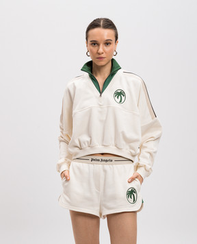 Palm Angels Белый свитшот с лампасами PWBA055S25FLE001