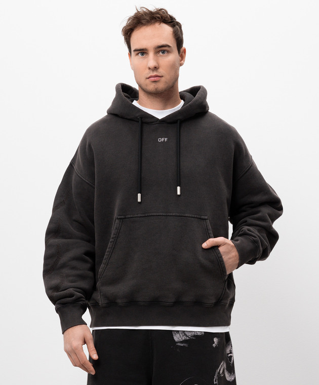 Off-White Серые худи с принтом OMBB085C99FLE015 изображение 3