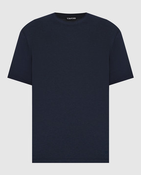 Tom Ford Голубая футболка с монограммой логотипа JCS004JMT002S23