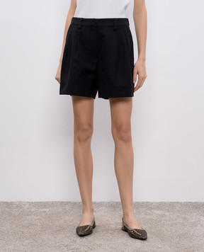 Brunello Cucinelli Чорні шорти з льоном MH544P8847