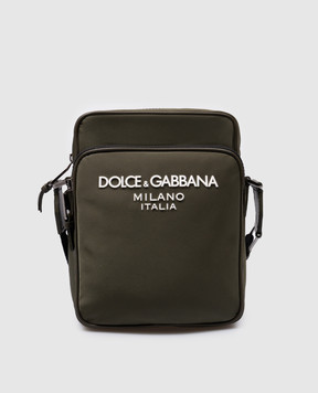 Dolce&Gabbana Зеленая сумка через плечо с фактурным логотипом BM2294AG182