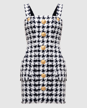Balmain Твідова сукня міні у візеронок EF1R2380XK69