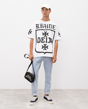 Rhude Белая футболка Deix Shield с принтом RHPF25TT08012