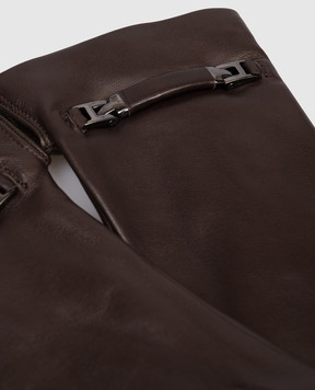 Sermoneta Gloves Шкіряні рукавички коричневого кольору B17
