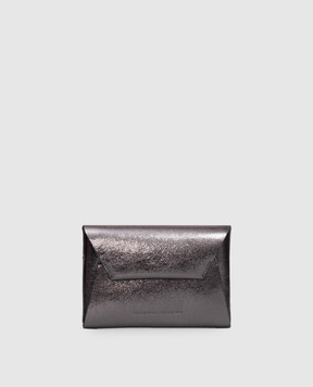 Brunello Cucinelli Серый кожаный клатч Duo MWDED2722