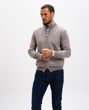 Cashmere&Whiskey Бежевый меланжевый кардиган из шерсти мериноса 97396