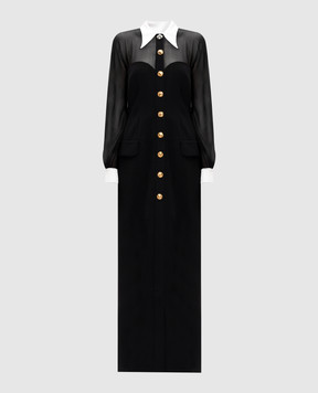 Versace Черное платье макси из шелка 10166871A12297