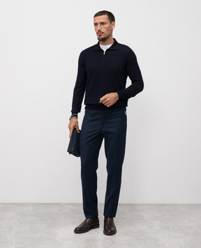 Bertolo Cashmere Сині штани з вовни та кашеміру 000290001391