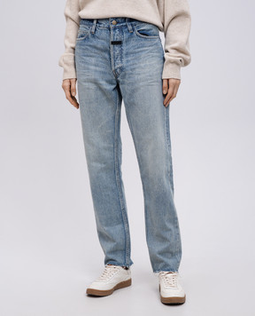Fear of God Блакитні джинси з ефектом потертості FGE240408DNMw