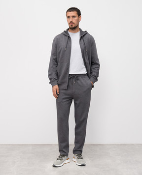 Brunello Cucinelli Серая футболка с принтом эмблемы M0B138440