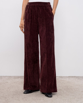 Brunello Cucinelli Бордові вельветові штани MD574P9002