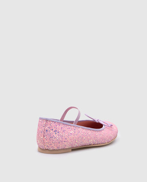 Pretty Ballerinas Детские розовые балетки Hannah с глитером 48793