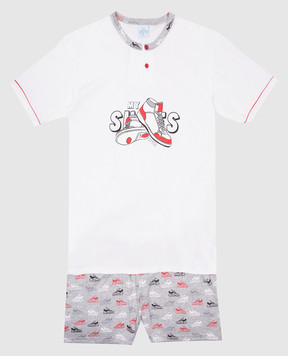 RiminiVeste Детская белая пижама Gary с принтом My style R45022